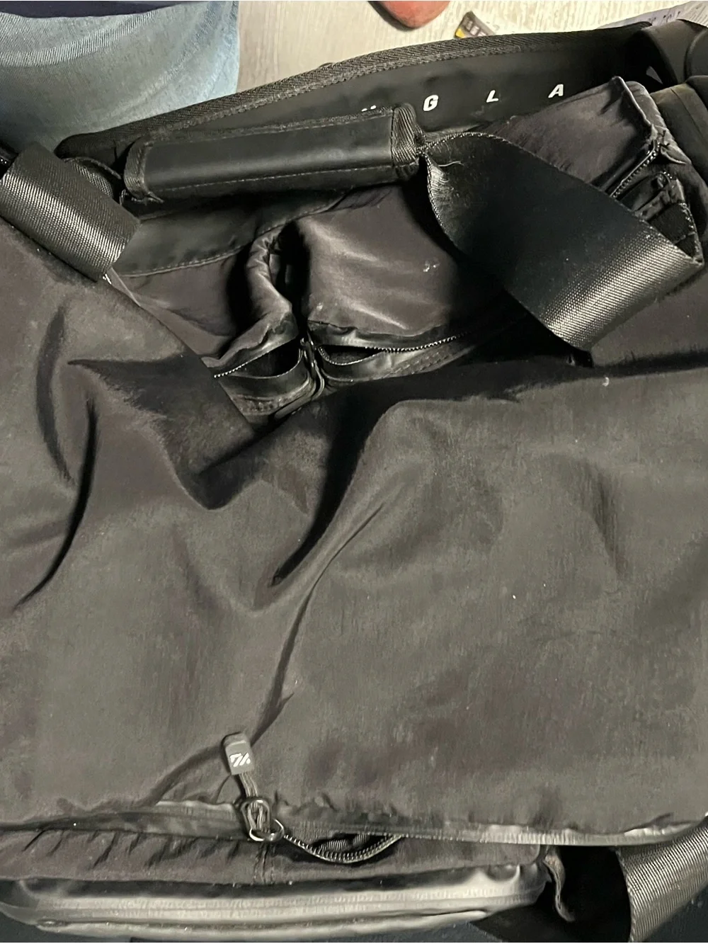 YoungLA Black Duffel Bag with Removable Shoulder Strap